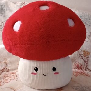 Mushroom Plush SMOOCHY PALS Kawaii Cottage Whimsical Decor Pillow